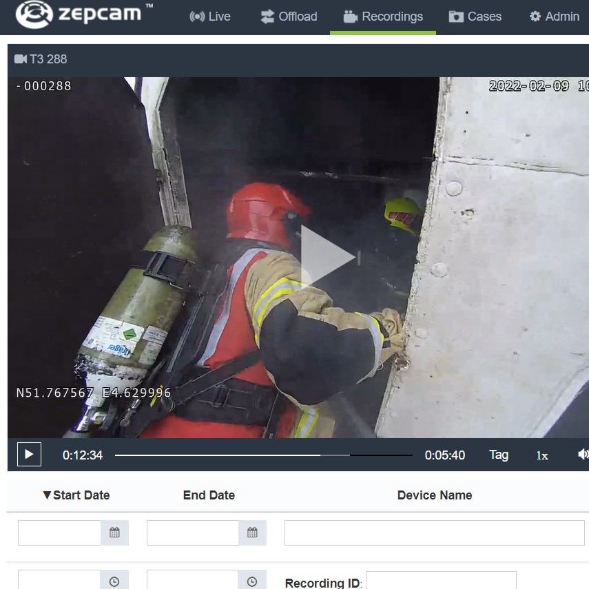 bodycam news- firefighters use ZEPCAM bodycams for training and evaluation